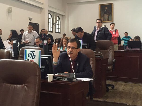 Concejal Celio en el concejo de Bogotá